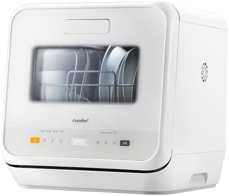 COMFEE Countertop Dishwasher, Mini Desktop Dishwasher with 6 Prog...