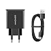 Produktbild Amoner Adaptives Schnell Ladegerät Ladeset 25W 2-Port Ladeadapter mit Typ C Ladekabel USB C Kabel (2 x 1.2M) stabil für Samsung Galaxy S10/S10+/S9/S9+/S8/S8+ Note 8/Note 9 & Typ C Geräte