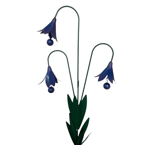 Piquet de jardin en métal bleu 67x33cm résistant aux intempéries