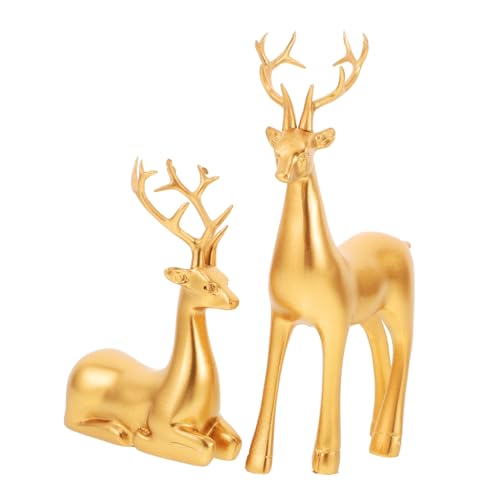 Statues de rennes en résine figurines de cerfs mignons pour maison