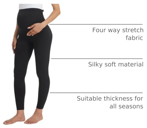 Image of Buttergene Maternity Leggings Buttery-Soft 28'' Maternity Yoga Pants | Silky-soft, Suitable Thickness, Ultimate Comfort, Yoga, Elastic Band, U-shaped Belly, Pregnancy and Postpartum
