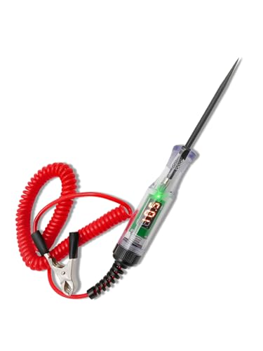 Ruimooto Testeur de tension pour voiture - 5-120 V CC - Avec pince crocodile - Fil à ressort - Testeur de tension avec voyant LCD numérique - Lampe de test...
