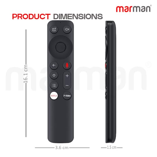 Image of marman Compatible with Oneplus TV Remote Control Suitable for Q Series, U Series 4K Android Smart Television with Bluetooth Voice Command and Google Assistant - Pairing Must!