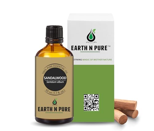 Image of Earth N Pure Sandalwood (Chandan Oil) Essential Oil for Skin- Natural and Therapeutic Grade 50 ml