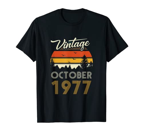 Octubre 1977 - Regalo de cumpleaños vintage de octubre Camiseta