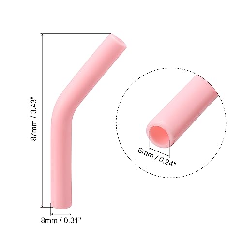 24 puntas de silicona para pitillos, reutilizables, rosa miniatura 2