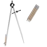 KEILEOHO 14 Inch Professional Precision Woodworking Compass, Compass with Lock, Adjustable Locking Wing Divider Scriber, Compass for Geometry, Pencil Compass for Woodworking, Drawing, Drafting