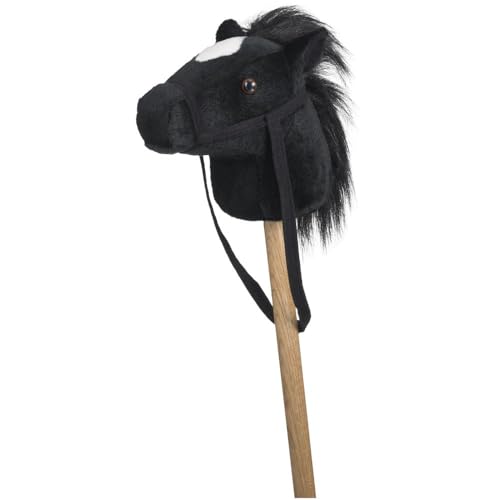 JT International Plush Stick Horse with Multiple Sounds Black