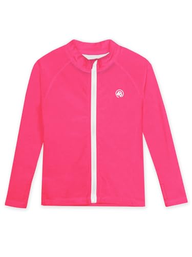 Image of AOBUTE Unisex Kids Zipper Rash Guard Boys UPF 50+ UV Protection Sun Shirt with Thumb Hole 3-12 Years