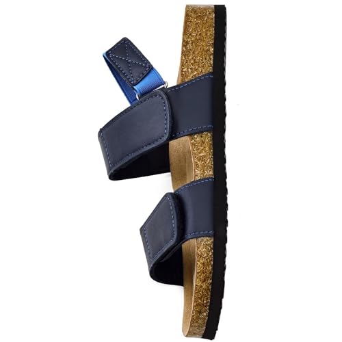 Image of Torotto Girls Boys Sandals with Cork Footbed Adjustable Straps Summer Glitter Slides Sandals Open Toes Flat for Kids Toddler