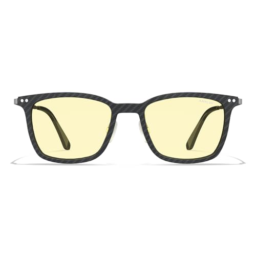 Image of ANYLUV Blue Light Glasses Men, Stylish Square Carbon Fiber Eyewear, Anti Eyestrain, Lightweight Mens Computer Gaming Glasses