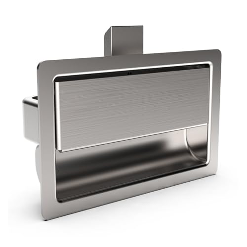 Stainless Steel Small Flush Mount Cam Lock - Pull Latch for Truck Cabinets, Electrical Enclosures, and Industrial Equipment