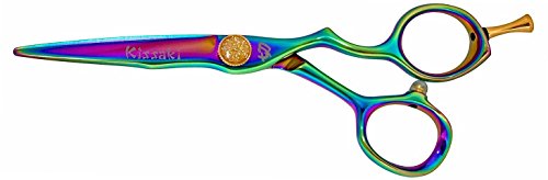 Kissaki Hair Scissors Itomaki 5.5 inches Rainbow Titanium Hair Cutting Scissors Hairdressing Shears