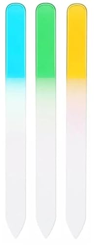 Set di 3 lima per unghie double-face in cristallo di alta qualità per unghie naturali, unghie in gel, unghie e piedi; facile da pulire (MIX 2)