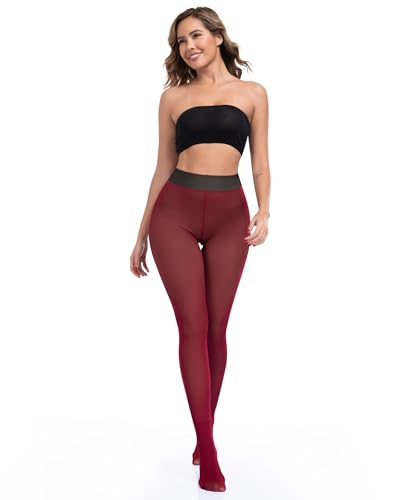 Image of ATHVOTAR Fleece Lined Winter Tights Women - Thermal Warm Opaque Pantyhose Thick Sheer Leggings