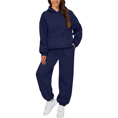 Angxiwan sportbekleidung Damen Set xs Jogginganzug Trainingsanzug Sportanzug 2 Teilig Hosenanzug Sportlich Hoodie und Hose Langarm Hausanzug Loungewear Sweatshirts für Damen gestreift