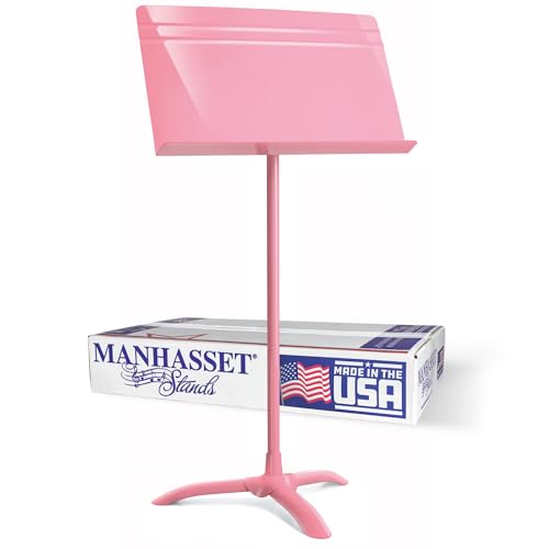 Manhasset Music Stand For Sheet Music - 48 Symphony Model - 4801PNK - Long Lasting, Durable Manhasset Stand - Adjustable Height - 20