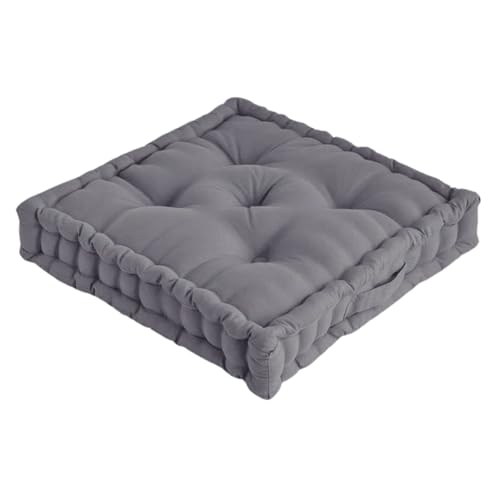 Armchair Booster Cushion 45x45x10cm Thick Square Seat Pad for Sofa, Dining & Office Chairs – 100% Cotton Extra Comfort Support for Elderly, Pregnancy, Maternity & Post-Surgery Cushions (Grey)