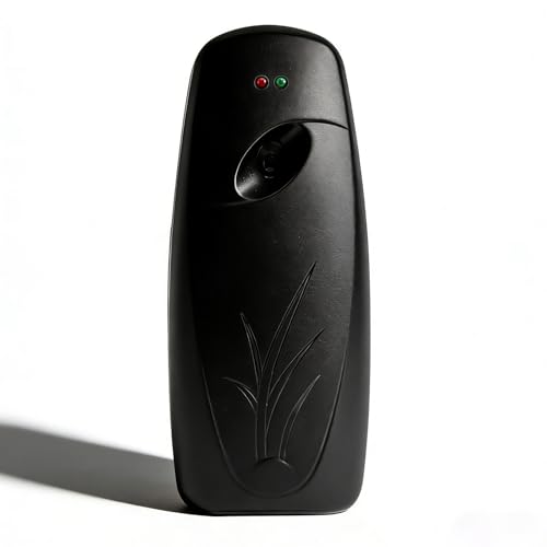 Automatic Air Freshener Dispenser – Wall Mounted Time Mist Spray for Home, Bathroom & Office – Battery Operated Scent Sprayer Compatible with Commercial Air Fresheners(Black)