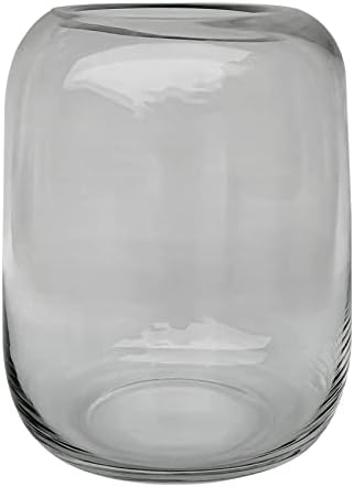 Akaco Glass Vase for Flowers Modern Decorative Large Vase Centerpiece for Dining and Coffee Table Kitchen Dining Living Room Wedding Party (Grey)