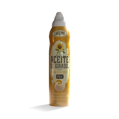 Life Pro Fit Food Sunflower Butter Oil Spray 200ml | 100% Aceite de Girasol | Sabor Mantequilla | Contribuye al control del colesterol | Facil de Usar