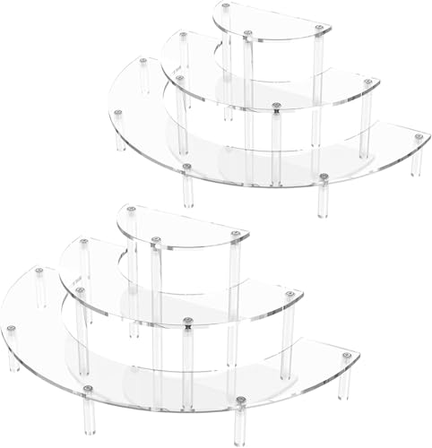 LATERN 2 Stück Acryl Riser Display Ständer, 3-Stufiger Großer Transparenter...