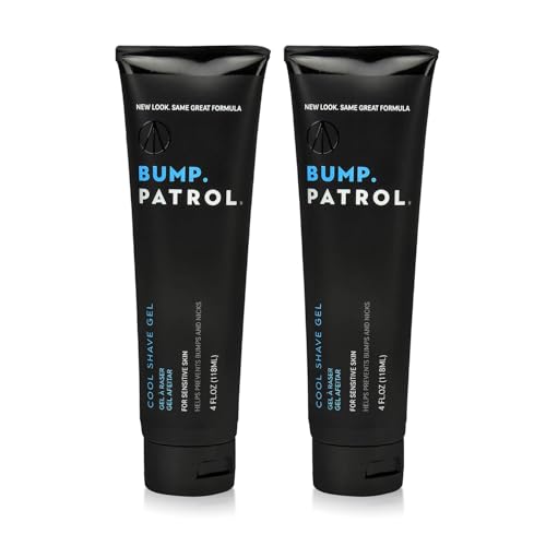 Bump Patrol Cool Shave Gel - Sensitive Clear Shaving Gel With Menthol Prevents Razor Burn, Bumps, Ingrown Hair - 4 Ounces 2 Pack