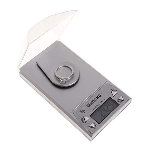 Báscula digital de joyería LCD 20g 0.001g plateada miniatura 6