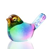 DLXK Crystal Glass Bird Figurines Multicolor Glass Bird Decoration Paperweight Hand Blown Glass Art Animal Collectible Figurines Gift for Women