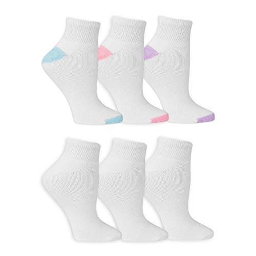 Fruit of the Loom Womens 6 Pair Ultra Soft Cushioned Ankle Socks