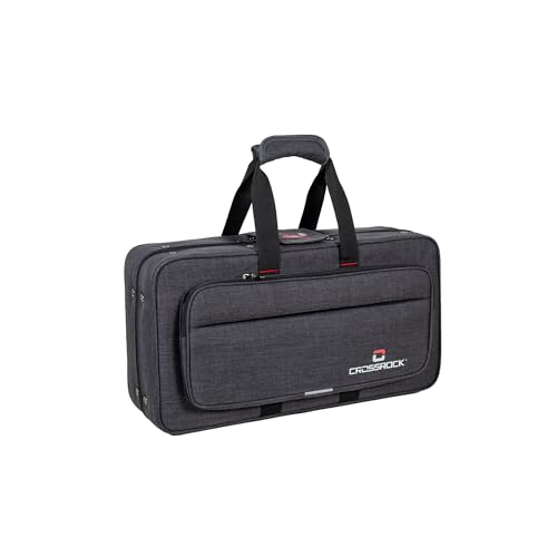 Crossrock Lightweight Foam Case fits Bb Trumpet-with Removable Shoulder Straps, Storage Compartment & External Pocket-Dark Grey (CRP200TRDG-R)