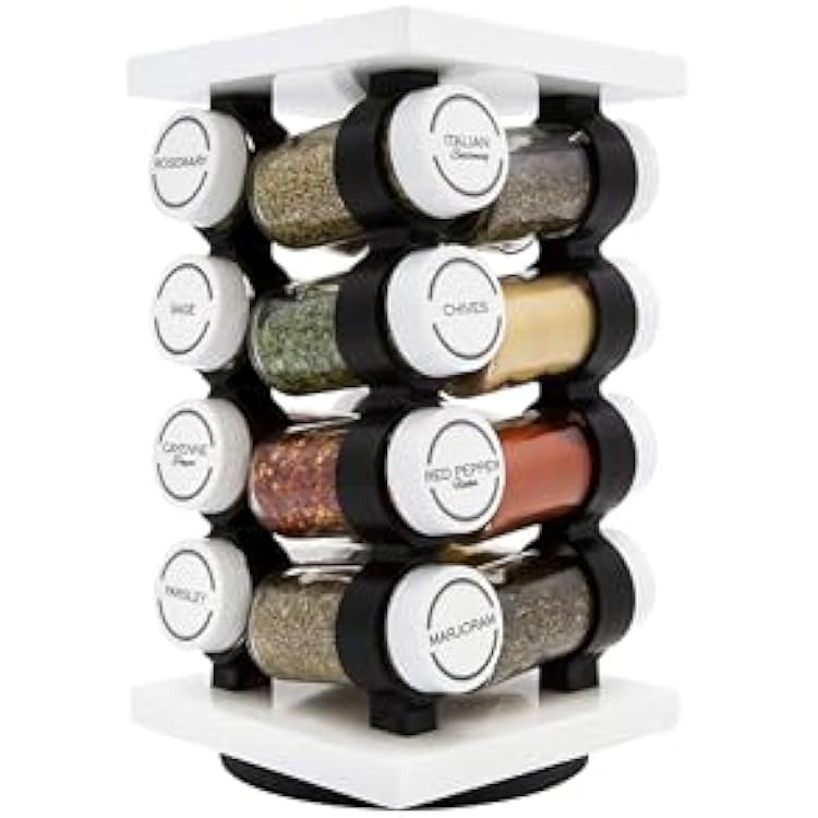 Orii Spice Rack 16 Jar Set Rotating Standing Rack Kuwait Ubuy