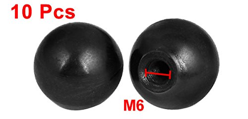 Sourcingmap M6 Female Thread Lathe Machine Plastic Ball Knob Handle Black 10pcs - Image 3