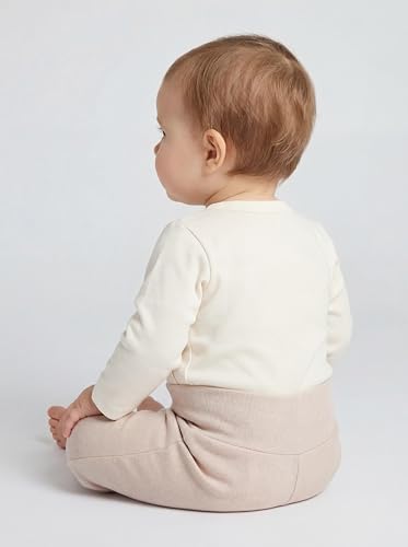 TupTam Baby Mädchen Langarm Wickelshirt Baumwolle 5er Set, Farbe: Streifen_Beige_Tiere, Größe: 56