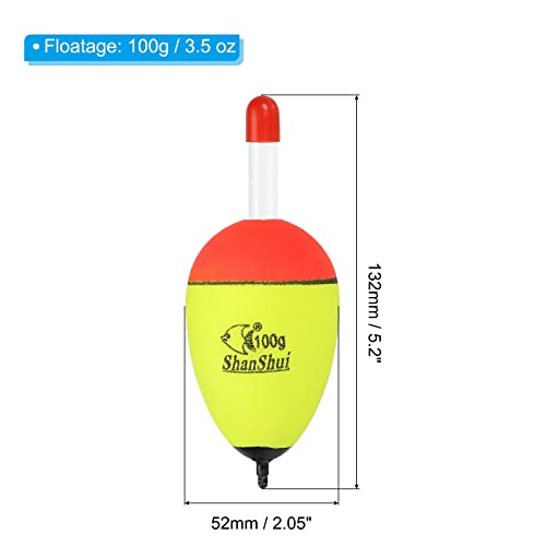 PATIKIL 3.5oz Fishing Bobbers, 10 Pack EVA Fishing Float for Saltwater Freshwater Fishing Yellow - Image 2