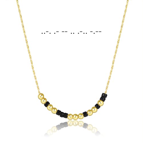 U ZERO Morse Code Necklace for Women