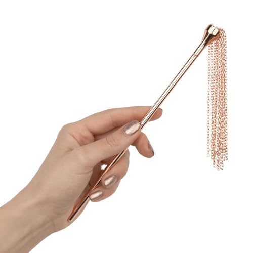 Clítoris y látigo de plumas oro rosa para estimulación sensorial 5