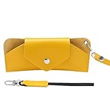 NOLITOY Bolsa Colgante para Gafas de Pu Amarilla, Estuche Portátil Compacto para Almacenamiento y Protección contra Arañazos, Práctica Funda Ligera Adecuado para Uso Exterior y Diario