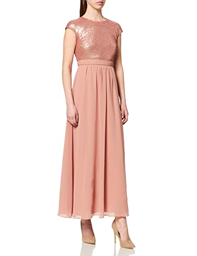 TRUTH & FABLE Women s Lace Trim Bridesmaid Maxi Dress, Pink (Blush Sequin), 00-0