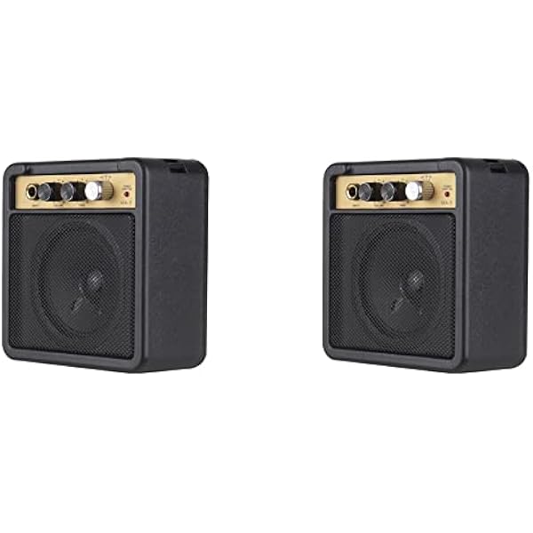 TsoLay 2 x mini wzmacniacz gitarowy 5W głośnik z wejściem 6,35 mm wyjście słuchawkowe 1/4 obsługuje regulację tonu głośności