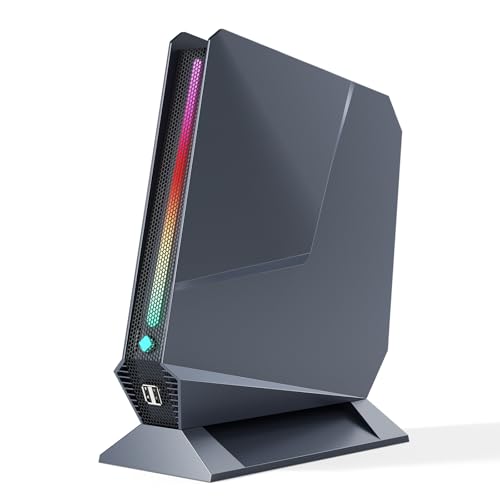 Image of Mini PC, Core i7 8750H(8C /16T up to 4.1GHz), GTX 1050 Graphics Mini Computer with RGB Lights, 16GB DDR4 RAM, 512 NVMe SSD, Triple Display, WiFi Ready, Win 11 Pro, Sliver