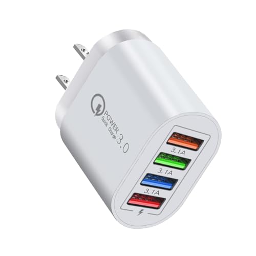 Plug Adapter Cube - Phone Plug Charger, Multiport Wall Charger | 4 Ports USB Charger Block Multiport Charger Wall Charger, Multiple Device Charging Solution for Offices Business Home Travel