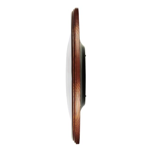 Image of Titan Grandeur Classic Wooden Wall Clock with Textured Dial & Gold Indices Ring, Silent Sweep, Model W0097WA01 | 39 cm x 39 cm x 4 cm
