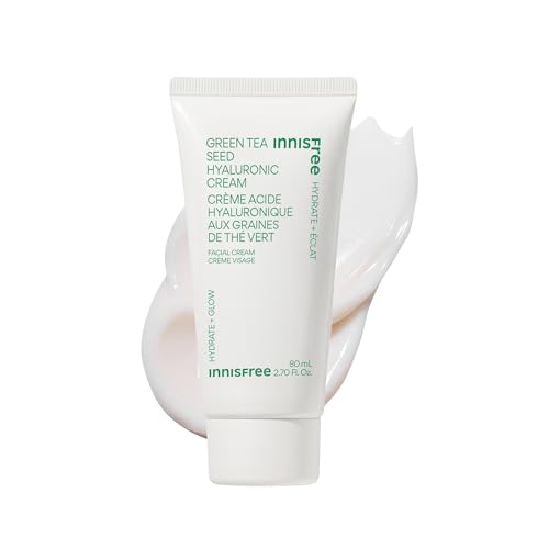 innisfree Jumbo Green Tea Seed Hyaluronic Acid Cream With Barrier Boosting Complex and Ceramide, Korean Hydrating Face Moisturizer for Dry Skin