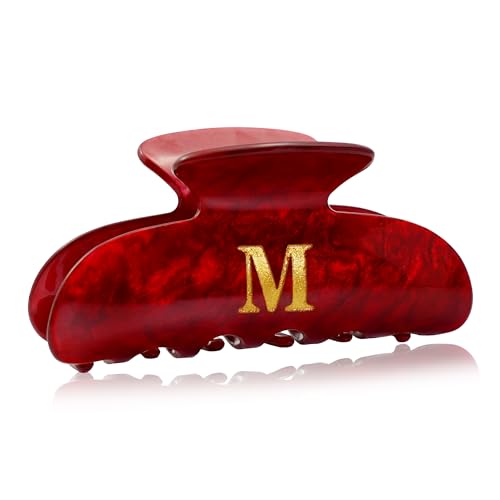 Image of Teen Girl Gifts Trendy Stuff - Red Initial Cute Hair Clips, Letter Hair Claw Clips, Glitter Claw Clips Durable Hair Clips, Birthday Gifts for Teens Daughter Sister Christmas Gifts