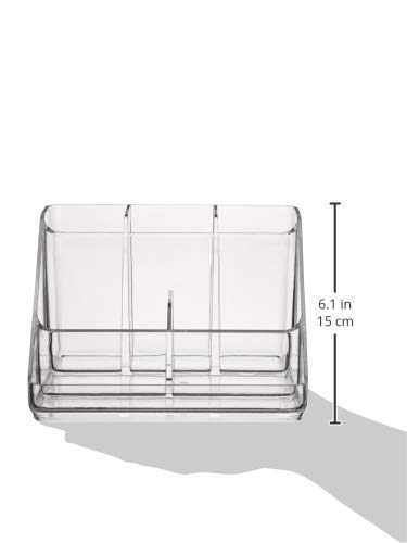 Amazon Basics Acrylic 6-Compartment Tall Durable Makeup Jewelry Accessories Storage Organizer Tray