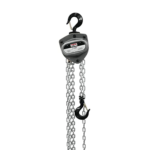 JET 1-Ton Hand Chain Hoist, 15' Lift, Overload Protection (L-100-100WO-15)