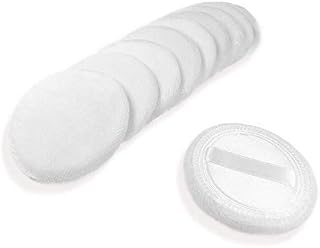 TERRAMUS 10pcs Makeup Powder Puff Cosmetic - White Cosmetic Makeup Face Soft Sponges, Small Round Face Foundation Facial Cosmetics Sponge