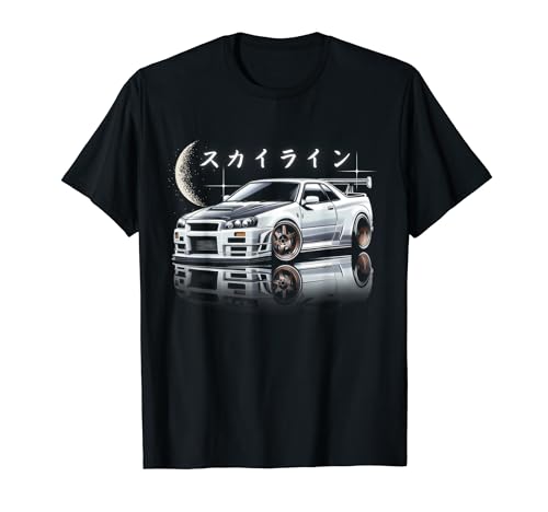 JDM Skyline White Gt R 34 Street Racing Car Enthusiast Camiseta