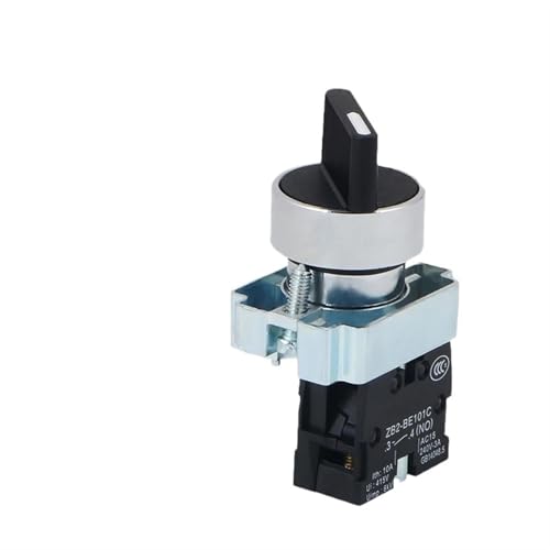 Perilla de interruptor giratorio P49 circular de 22mm con 2 posiciones y contacto negro 1NO